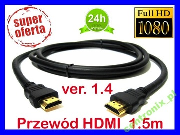 КАБЕЛЬ HDMI-HDMI 1,5 м 1,4a HD 1080p 3D ETHERNET