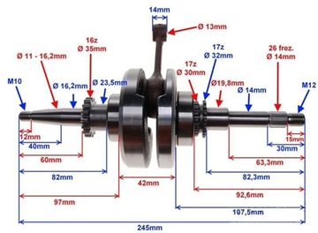 ZIPP ROMET QUEST SKUTER 4T 4-SUW GY6 WAŁ KORBOWY B