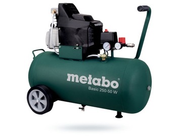 Компрессор 50л METABO BASIC 250-50Вт + 7 деталей