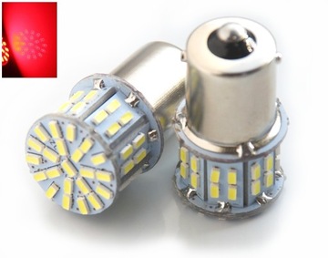 CZERWONY BA15S 50 SMD LED P21W