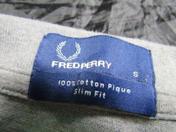 FRED PERRY/ SLIM FIT ORYGINALNE SZARE POLO /S