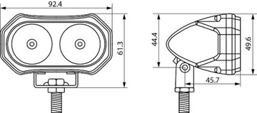 Рабочая лампа/галогенный диод 2x LED - 10Вт 900л, 6000К, алюминий