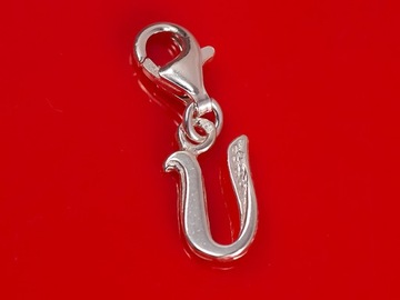 CHARMS litera SREBRO 925 U literka do bransoletki