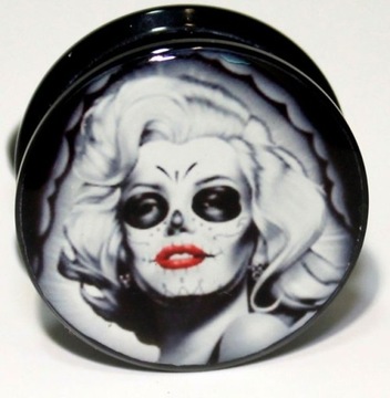 AKRYLOWY TUNEL PLUG MARILYN MONROE ZOMBIE 12 mm