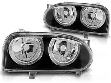 Lampy przód VW GOLF 3 CLEAR BLACK Angel Eyes DEPO