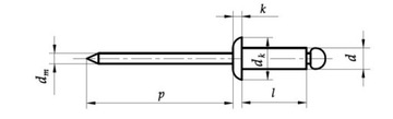 4x10 Cu/St Rivet Вытяжные заклепки ISO 16582 10 шт.