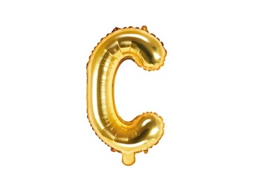 Balon foliowy Litera "C" 35cm, złoty