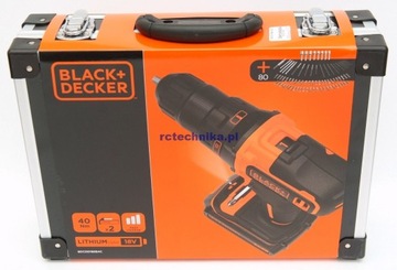 AKUMULATOROWA WIERTARKO-WKRĘTARKA 18V 40Nm 2x1,5Ah BLACK DECKER BDCDD186KB