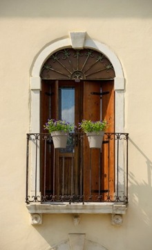 Итальянский балконный горшок UP 25x20/23 см белый