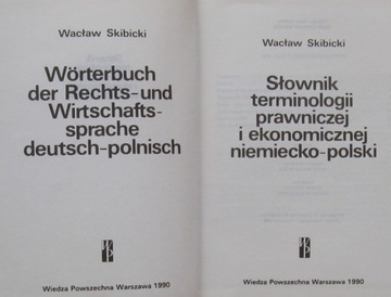 Юридический и экономический словарь НЕМЕЦКО-ПОЛЬСКОГО языка - Вацлав Шкибицкий