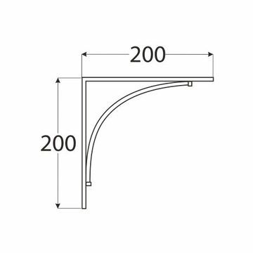 Стальной кронштейн для полок BOW200, серебристый