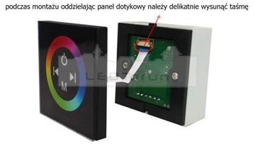 STEROWNIK RGB DOTYKOWY PANEL NAŚCIENNY BLACK TM08