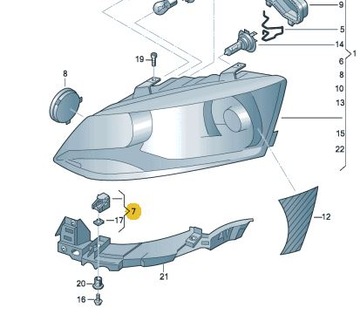 ОРИГИНАЛЬНЫЙ КРЕПЛЕНИЕ ФАР VW POLO 6R0941511