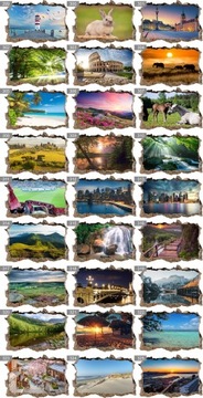 ФОТО ОБОИ 3D наклейка на стену с отверстием ВОЛНА ПЛЯЖ МОРСКОЙ ЗАКАТ