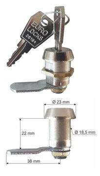 ЗАМОК EURO-LOCK ДЛЯ ШКАФОВ B671, система с 1 ключом