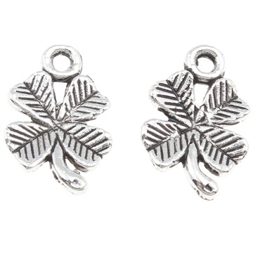 Srebrna Zawieszka Koniczyna Charms, 10x15mm, 20szt