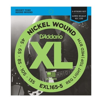 Str.D'addario EXL165-5 для бас-гитары 45-135