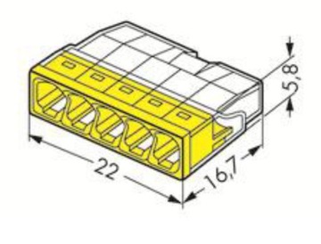 электрический быстроразъемный разъем 5x2,5 WAGO 2273-205 20 шт.