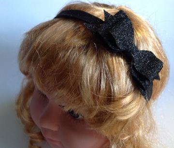 Black Brocade Bow Band