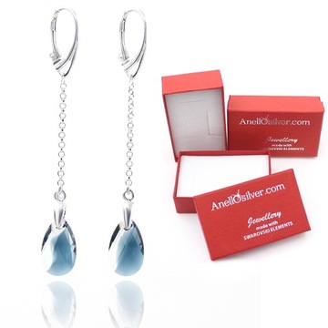 Серебряные серьги из упаковки элемента Swarovski