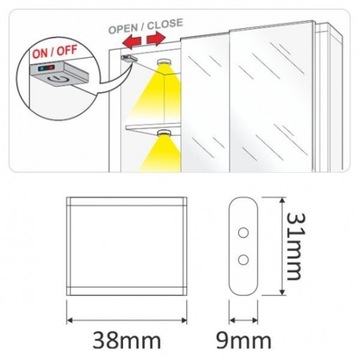 СВЕТОДИОДНЫЙ ВЫКЛЮЧАТЕЛЬ ДВЕРНОГО ОСВЕЩЕНИЯ ДЛЯ ШКАФОВ