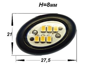 LAMPA KONTURA LED 6 SMD SVĚTLO 12V 24V