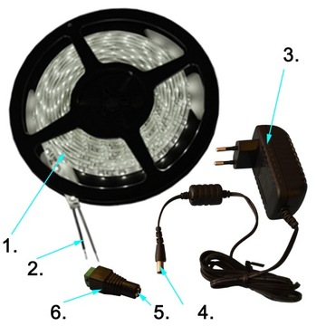 НАБОР СВЕТОДИОДНОЙ ЛЕНТЫ 3528 480 РОЗЕТКА ДЛЯ БЛОКА ПИТАНИЯ ДЛЯ СВЕТОДИОДОВ 8м