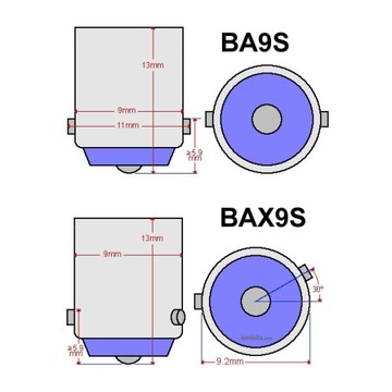 Светодиодная лампа BAX9S 12В CANBUS, H6W, 320лм