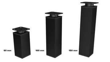 МЕБЕЛЬНЫЕ АЛЮМИНИЕВЫЕ НОЖКИ 8 ШТ 40x40x120 мм ЧЕРНЫЕ