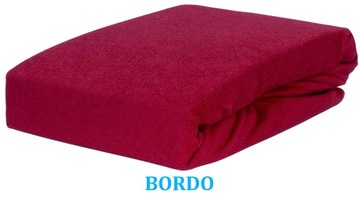 PRZEŚCIERADŁO FROTTE Z GUMKĄ 160x200 BORDOWE