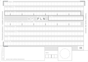 POLECENIE PRZELEWU WPŁATA GOTÓWKOWA 4 ODCINKOWE