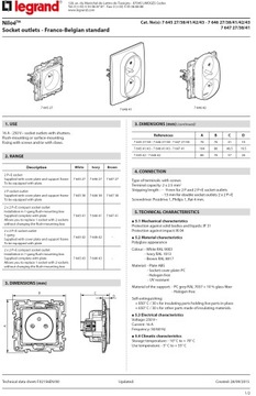 NILOE Legrand Двойная розетка с рамкой d 2p+Z 764642