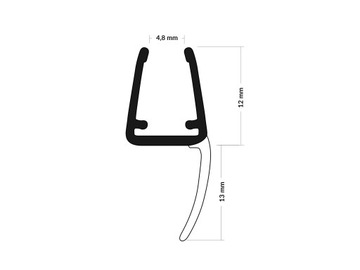 Uszczelka Kabiny Prysznicowej 6-8mm UK25, 200cm