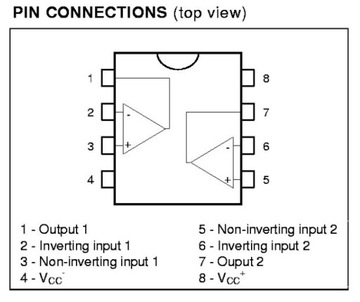 2 шт.: корпус операционного усилителя LM358P DIP8