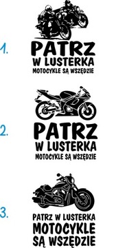 Наклейка Посмотрите в зеркало, мотоциклы повсюду XL