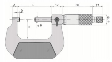 Внешний нониус-микрометр 25-50/0,01 DIN 863