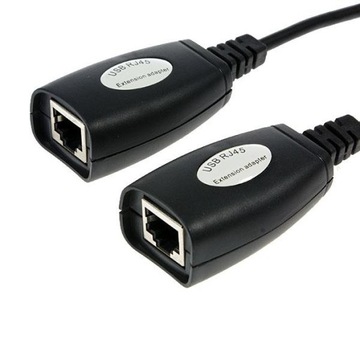 Przedłużacz Extender USB po skrętce LAN CAT5 5e 6 50m Wwa