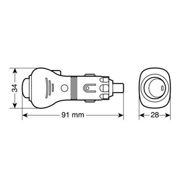 Вилка прикуривателя с выключателем 12/24В 003
