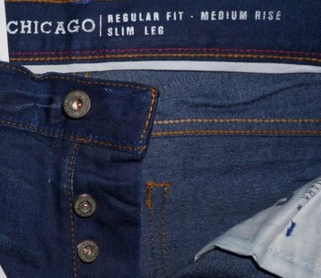 MUSTANG CHICAGO zúžené utierané džínsy W31 L34