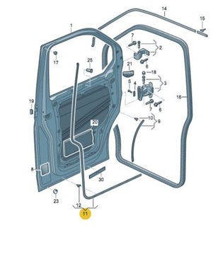 ПРОКЛАДКА ПЕРЕДНЕЙ ЛЕВОЙ ДВЕРИ VW T5 T6 ОРИГИНАЛ