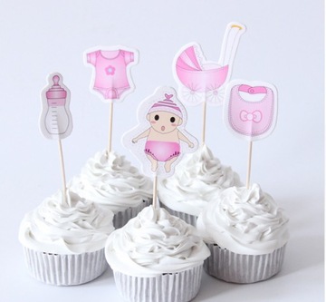 Топперы для маффинов, украшение BABY SHOWER, 10 шт.