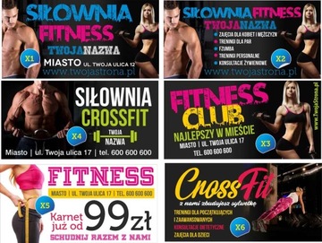 Baner reklamowy Reklama - Fitness Studio 2x1 Szyld