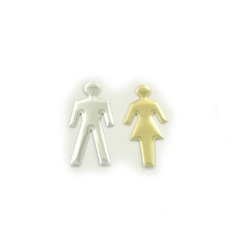 OZNACZENIE TOALETY WC SAMOPRZYLEPNE CHROM