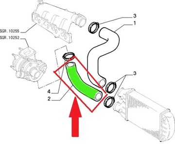 PŘÍVOD INTERCOOLER FIAT BRAVO BRAVA 1.9 JTD