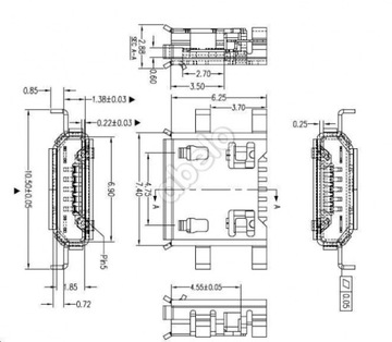 РАЗЪЕМ MICRO USB 7+4 PIN GPS ПЛАНШЕТНЫЙ ТЕЛЕФОН gu40