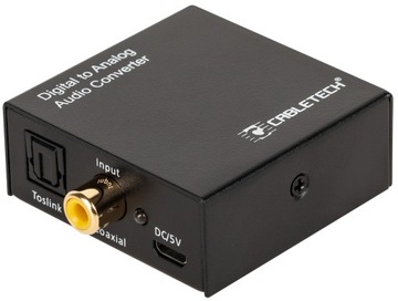 Konwerter optyczny toslink coaxial na 2x cinch RCA