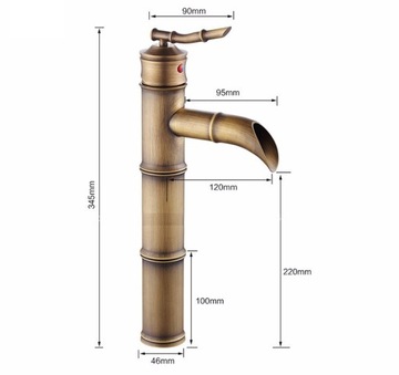 фото ориг. №10, Washbasin faucet retro high black bamboo roya