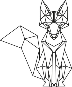 Nowoczesna naklejka na ścianę do salonu Lis geometryczny 50 cm
