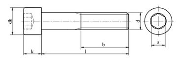 Винты M18x60 черные 12,9 DIN 912 PG 1 шт.