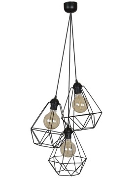 Nowoczesna LAMPA WISZĄCA Loft Diament 3-Płomienna